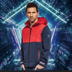 NWOT Messi Signature Stripe Hooded Track jacket. Never worn!​​​​